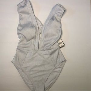Small Kenneth Cole Shimmer Plunge Swimsuit